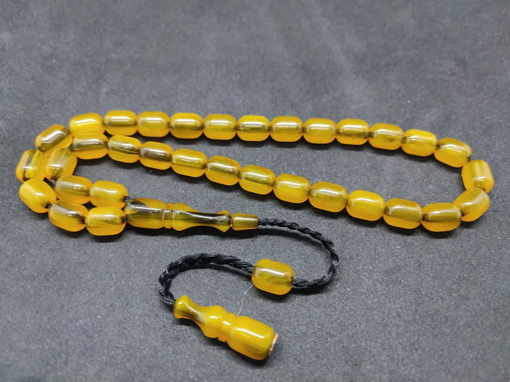 İsa Balkaya Usta Eseri̇  Eski̇ Usul Kat Kat İpe Di̇zi̇li̇ Eski̇ Sıkma Kehri̇bar küçük resim 2