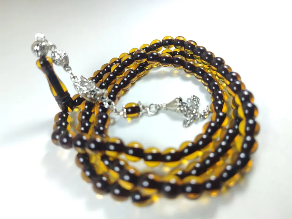 Alman Gümüş Püskül Kombi̇nli̇  Sıkma Kehri̇bar Namaz Tesbi̇hi̇ küçük resim 2