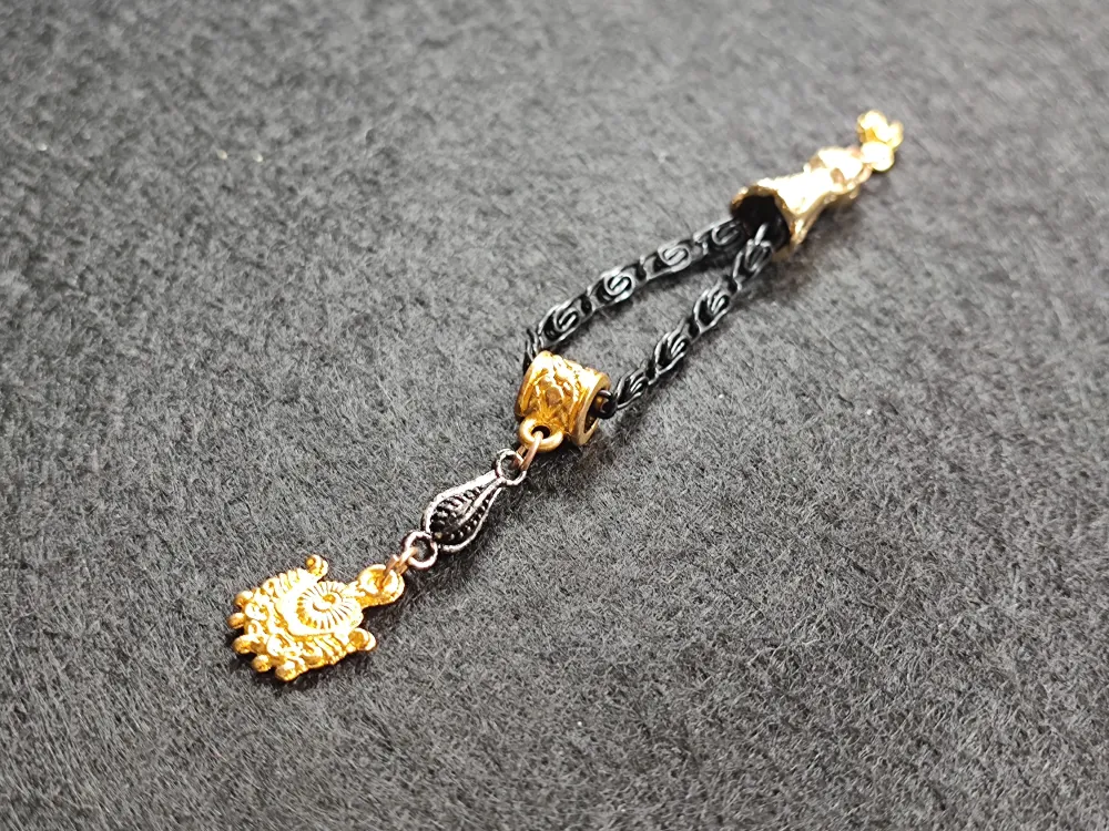 Usta İşçi̇li̇kli̇ Gümüş Kaplama Tesbi̇h Püskülü küçük resim 2