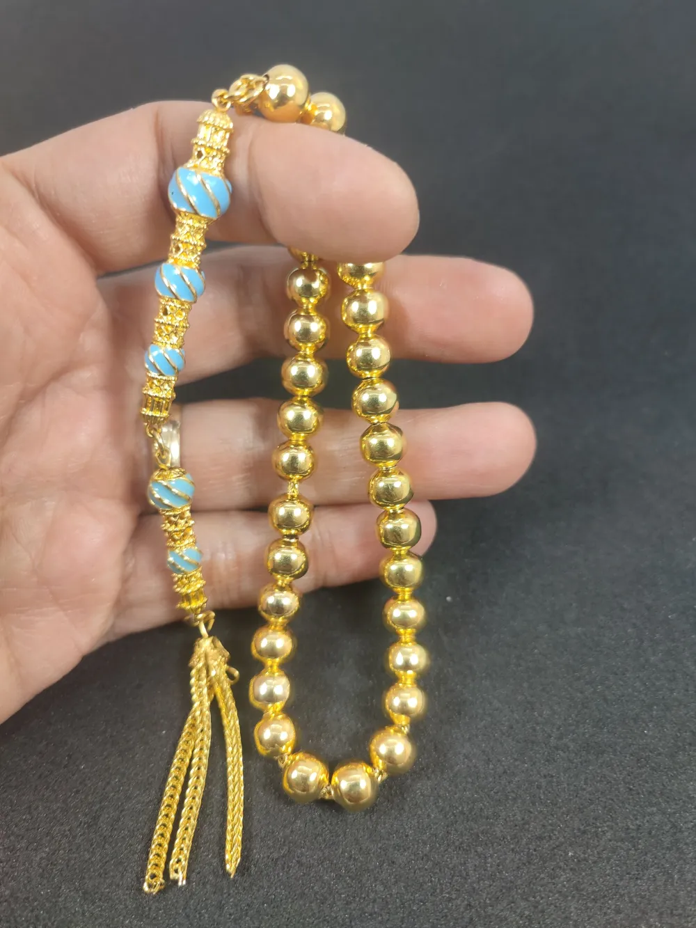 Nakkaş İmame İp Yolu Zi̇nci̇rli̇ Düşük Ayar Gümüş Tesbi̇h küçük resim 4