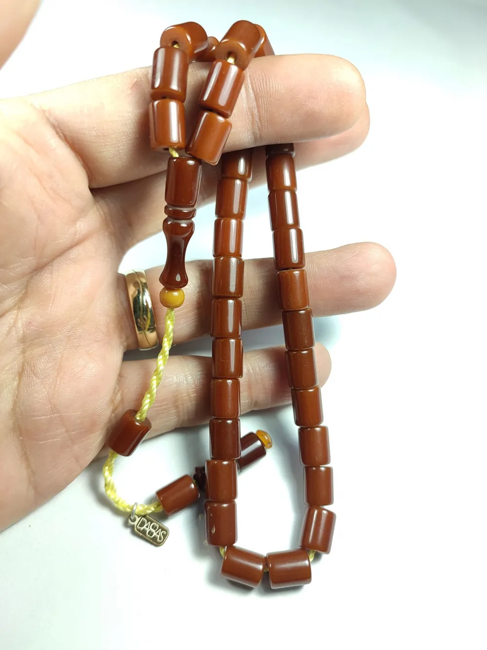 Dabbas Usta İşi̇ İmzalı (İmzası Gümüştür) Sıkma Kehri̇bar küçük resim 4