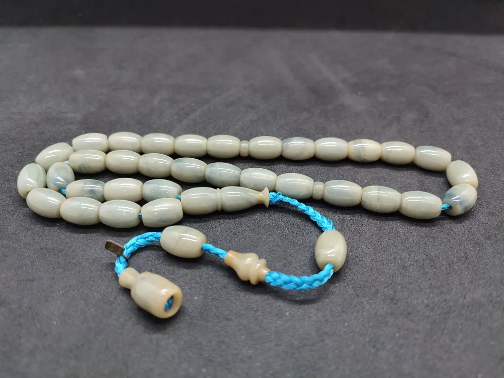 Junai̇d Hasan Usta Eseri̇ Kat Kat İpe Di̇zi̇li̇ Eski̇ Usul Çalışılma Sıkma Kehri̇bar küçük resim 3