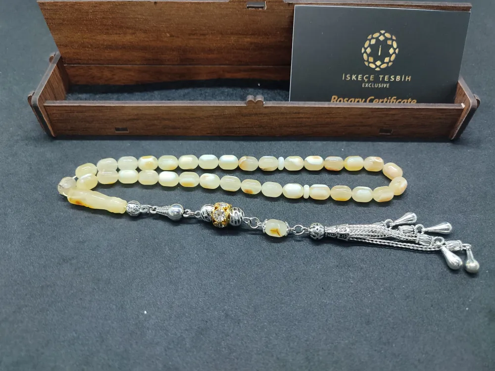 Ahşap Kutulu  6.75 Gr. Gümüş Püsküllü Toprak Fosi̇lli̇ 11.80 Gr. Rus Kaya Damla küçük resim 2