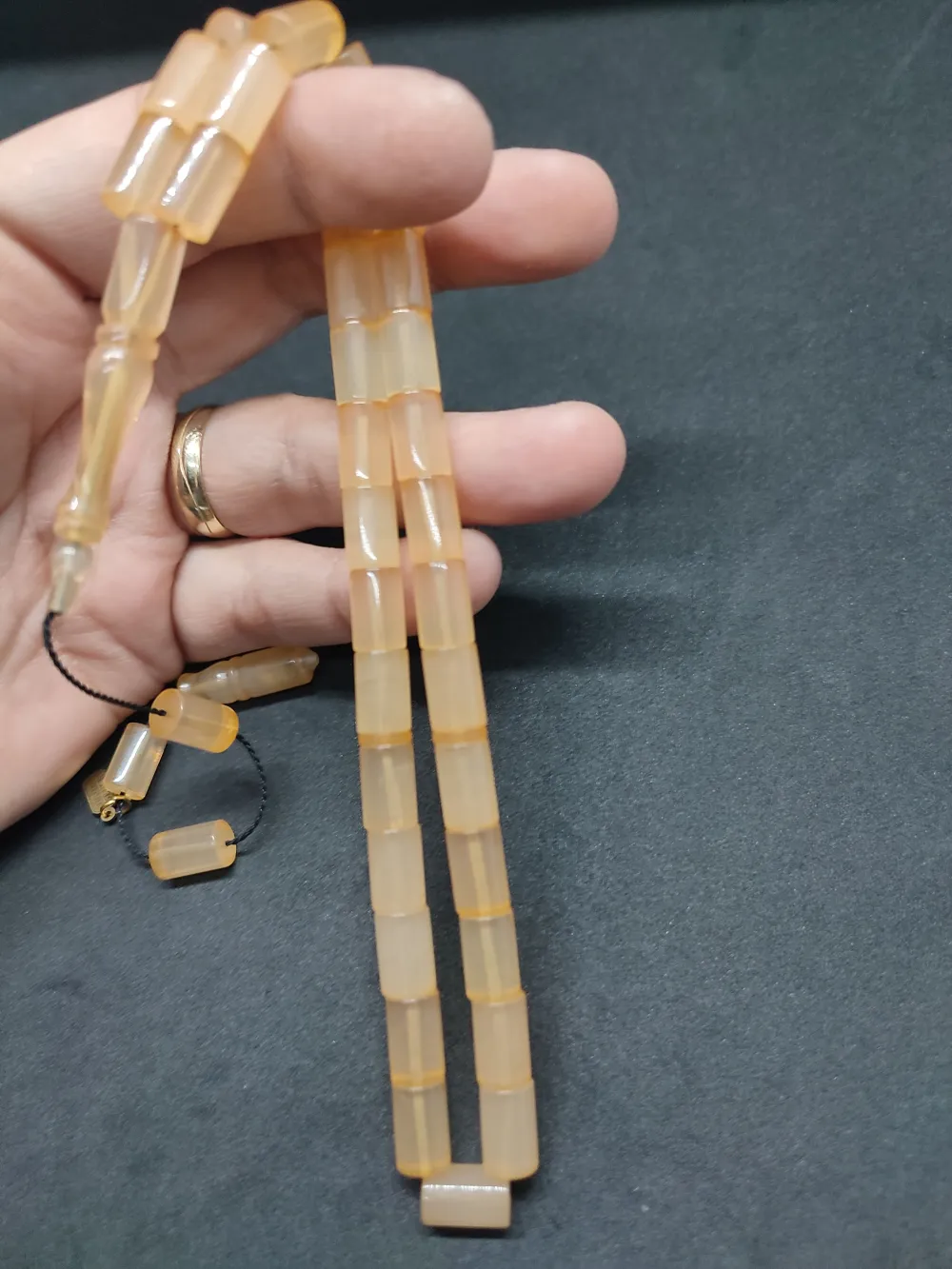 Erhan Turan Usta Eseri̇ 0.6 Şeffaf Deli̇m Çi̇ft Kat Ci̇lalı Ok Gi̇bi̇ Sıkma Kehri̇bar küçük resim 2