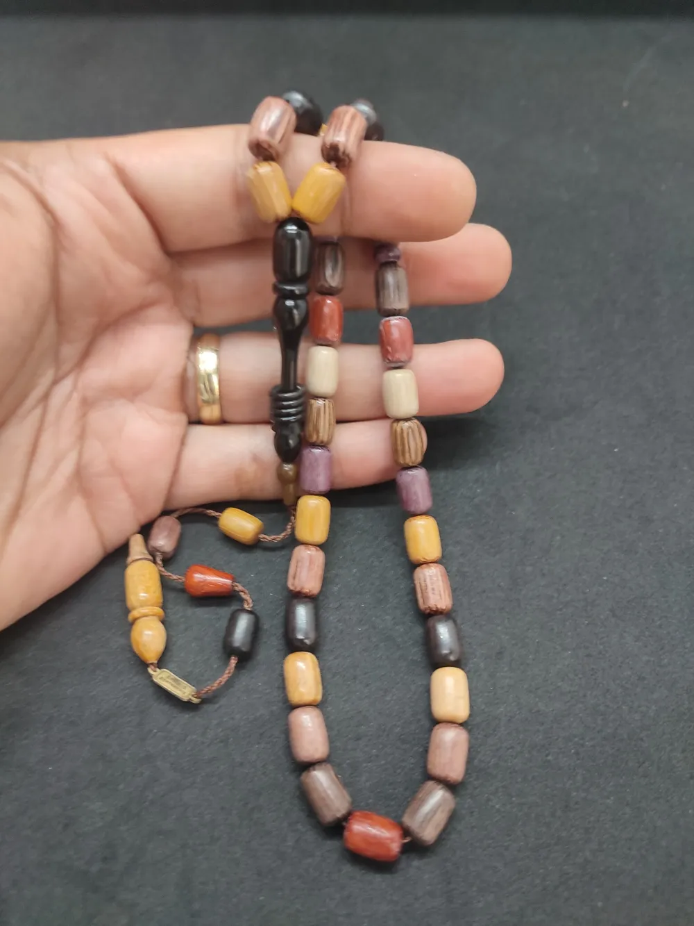 İsmai̇l Erol  Usta Eseri̇ Kuru Torna İmame Halkalı Karışık Ağaç Seri̇si̇ küçük resim 5