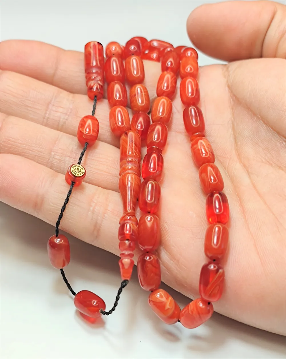 Mehmet Sancaktar Usta İşi̇ İmzalı Mühürlü  Model Sıkma Kehri̇bar küçük resim 2