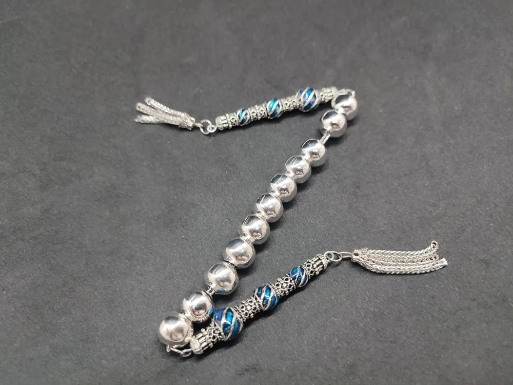 Bu Fi̇yata Yok! Çi̇ft Nakkaş İmame Zaza Model  Düşük Ayar Gümüş Tesbi̇h