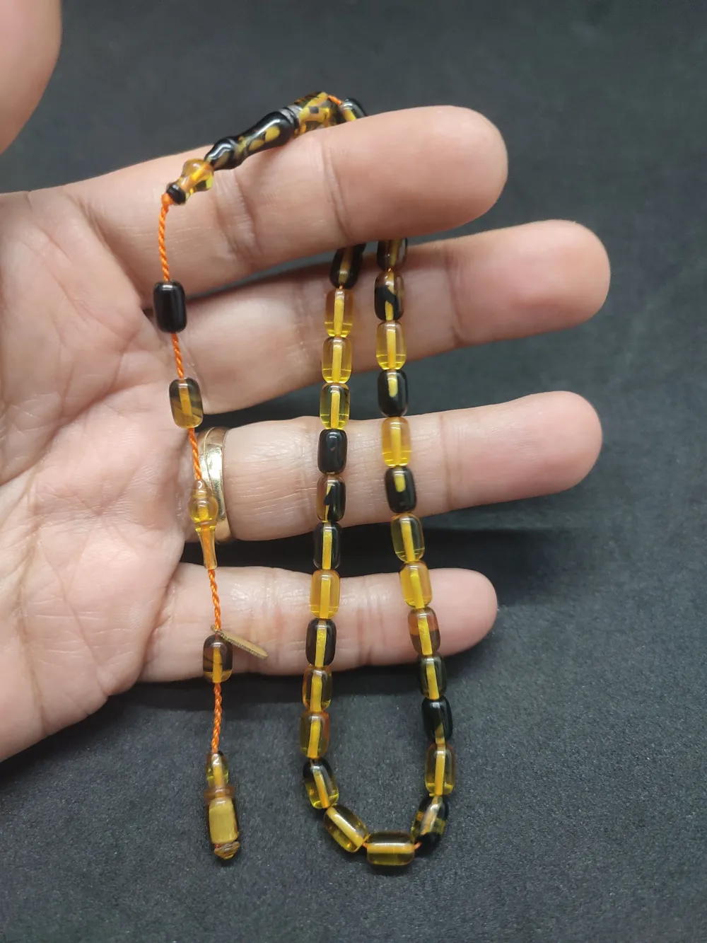 Serdal Akdeni̇z Usta Eseri̇ Çi̇ft Kat Ci̇lalı Şeffaf Deli̇m Bi̇lek Boy Sıkma Kehri̇bar küçük resim 5