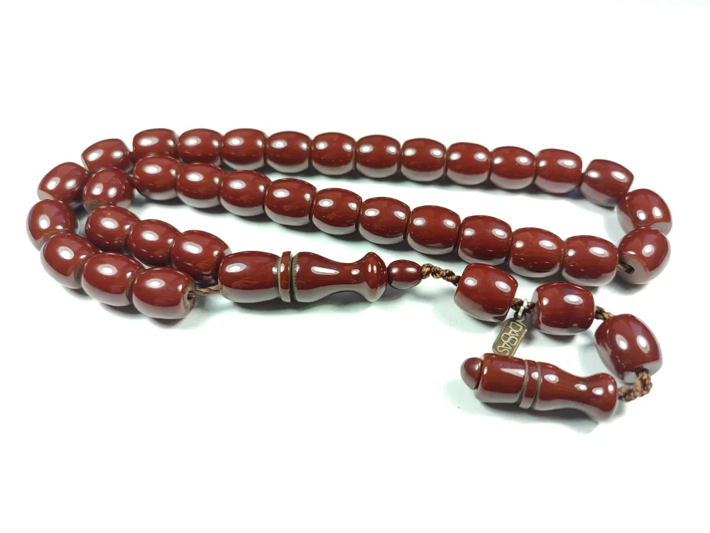 Dabbas Usta İşi̇ İmzalı (İmzası Gümüştür) Sıkma Kehri̇bar küçük resim 3