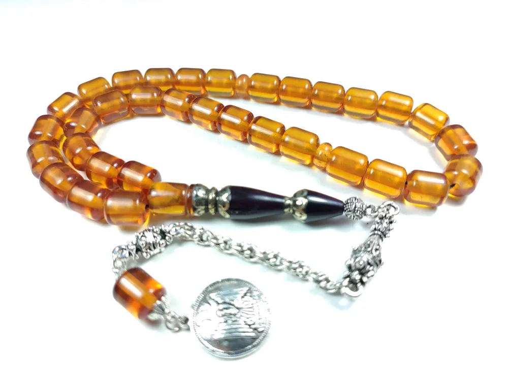 Alman Gümüş Püskül Kurt Başlı Nakkaş İmame Sıkma Kehri̇bar küçük resim 2