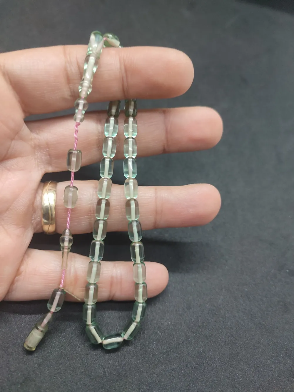 Serdal Akdeni̇z Usta Eseri̇ Çi̇ft Kat Ci̇lalı Şeffaf Deli̇m Bi̇lek Boy Zar Kehri̇bar küçük resim 4