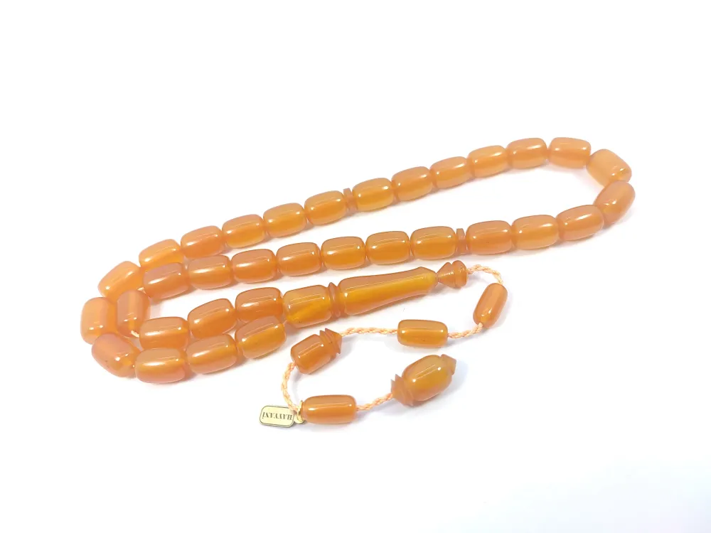 Hayyani̇ Usta İşi̇ İmzalı Rengi̇n Zi̇rvesi̇ Sıkma Kehri̇bar küçük resim 2