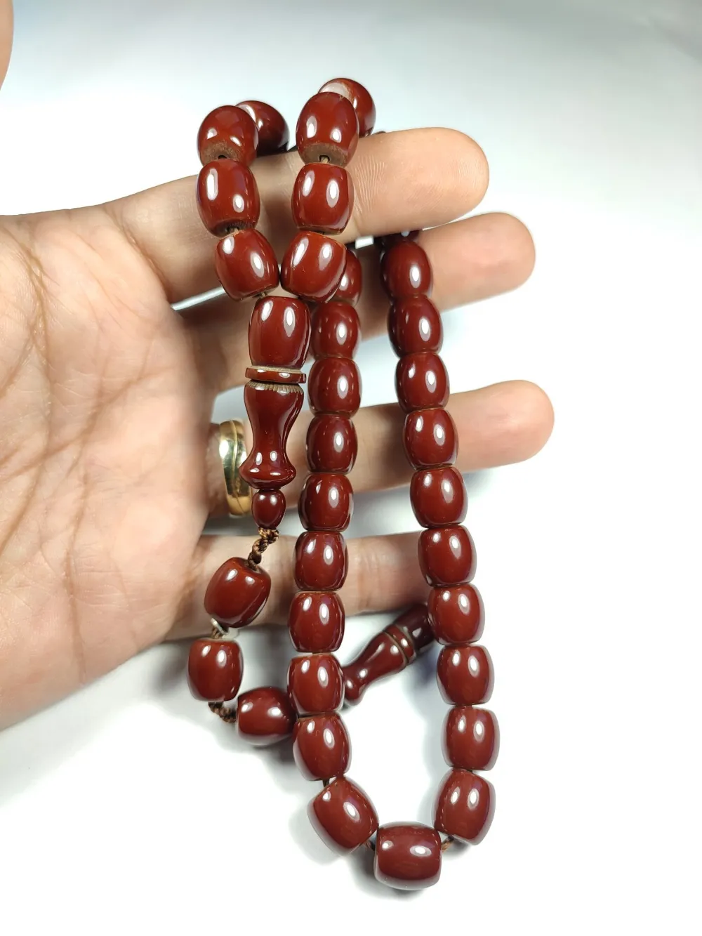 Dabbas Usta İşi̇ İmzalı (İmzası Gümüştür) Sıkma Kehri̇bar küçük resim 4