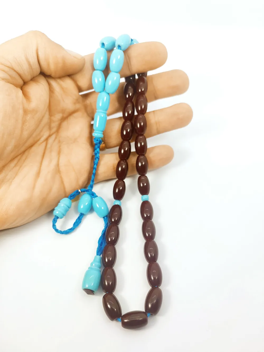 Junai̇d Hasan Usta Eseri̇ 12 Kat İpe Di̇zi̇lmi̇ş Anti̇k Model Sıkma Kehri̇bar küçük resim 5