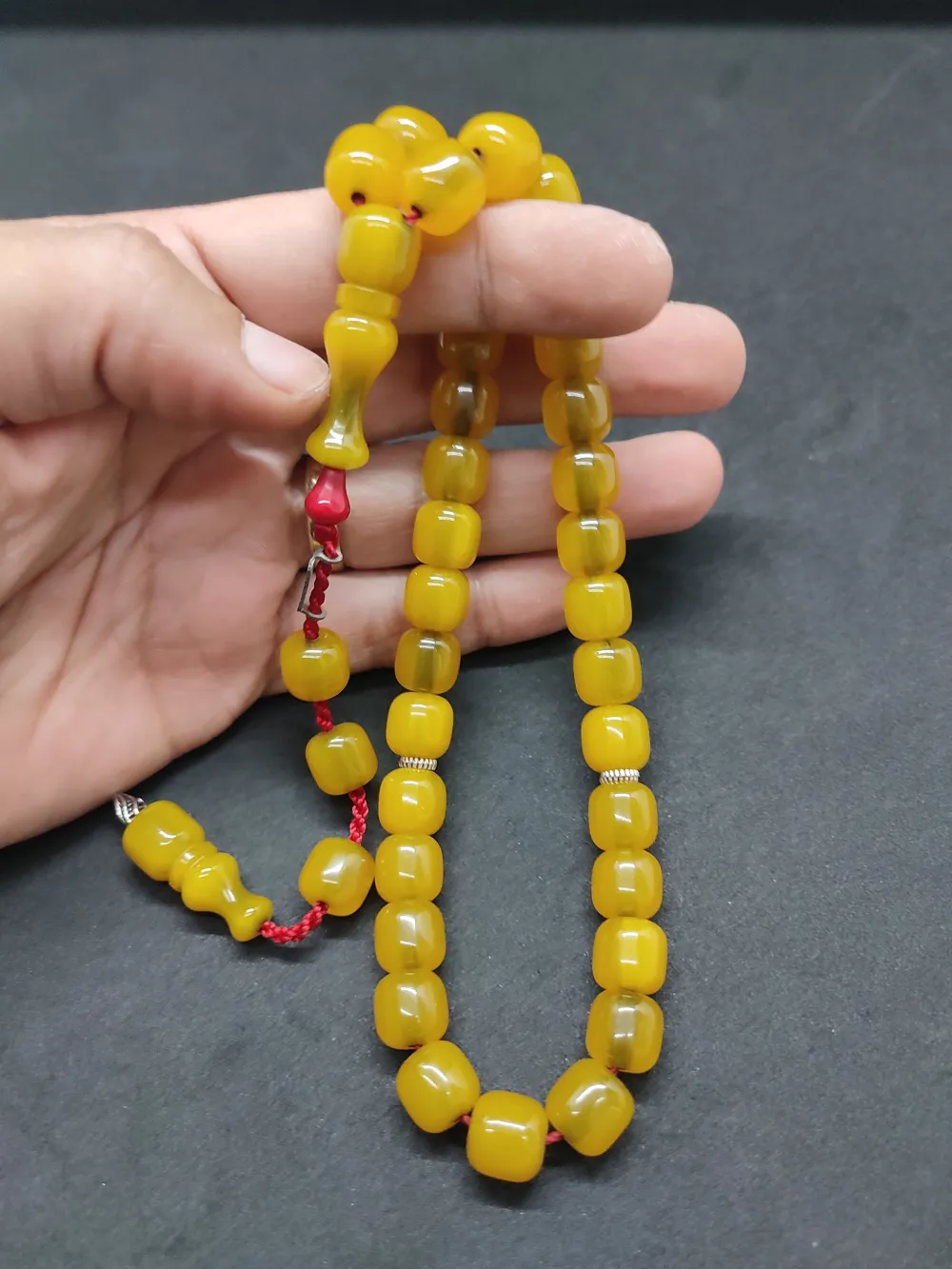 Zeyzun Usta Eseri̇ Di̇k Damar (İmza Çi̇vi̇ Ara Pulları Gümüş) Sıkma Kehri̇bar küçük resim 5