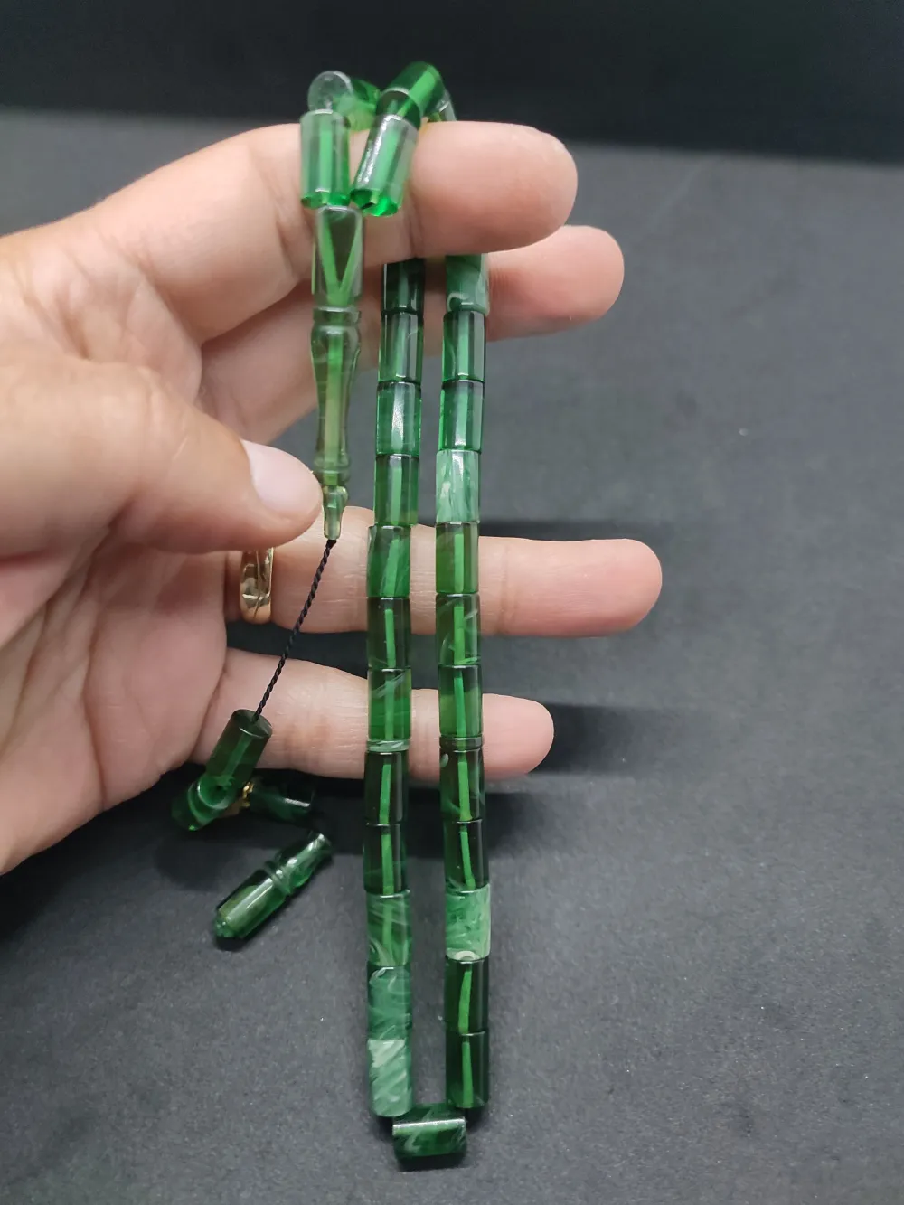 Uğur Şener Usta Eseri̇ 0.6 Şeffaf Deli̇m Çi̇ft Kat Ci̇lalı Ok Gi̇bi̇ Sıkma Kehri̇bar küçük resim 3