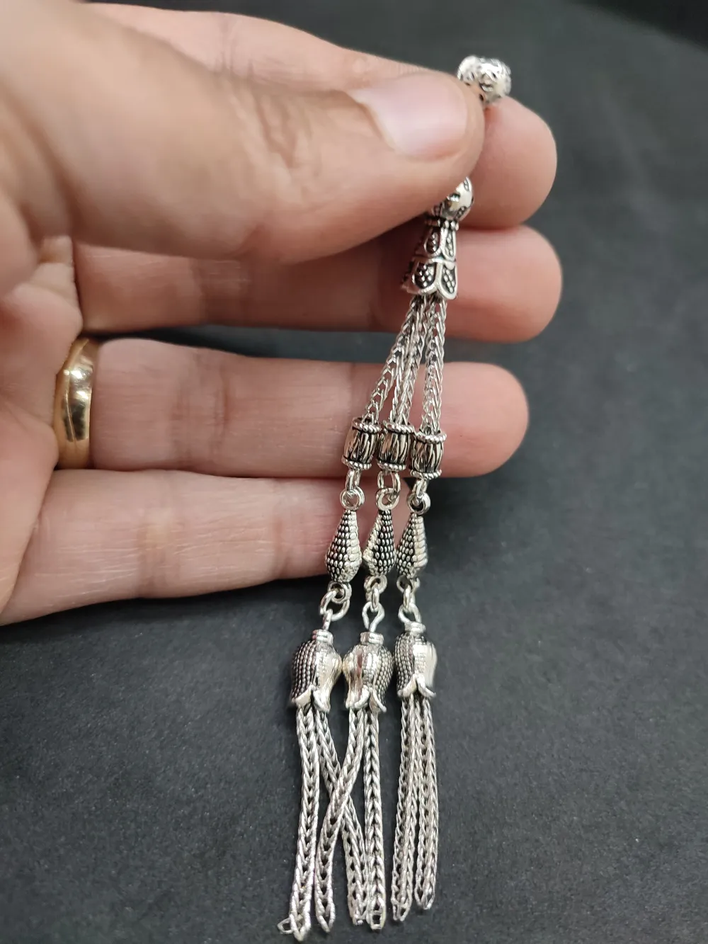 475 Ayar Gümüş Tesbi̇h Püskülü küçük resim 3