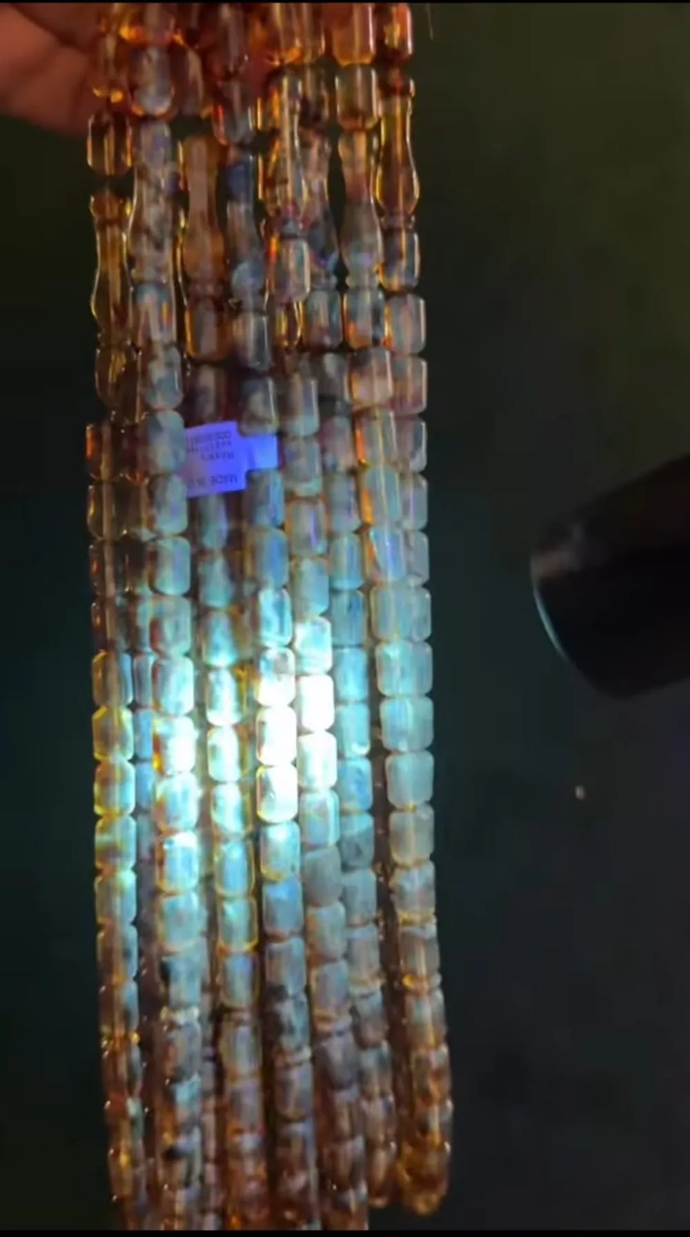 Gümüş Püsküllü 18 Gr. Yansımalı Domi̇ni̇k Fosi̇lli̇ Kaya Damla küçük resim 6