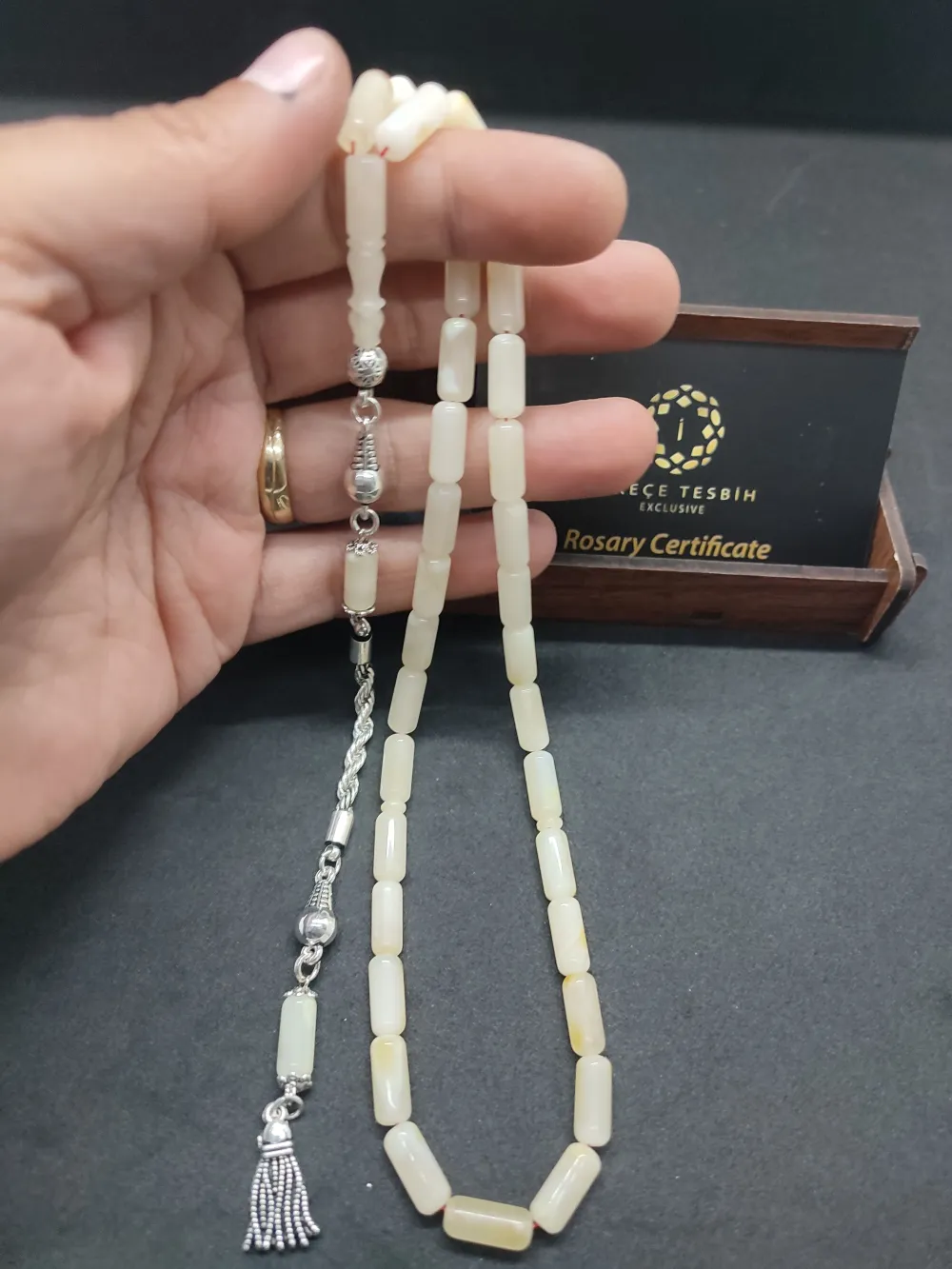 Ahşap Kutulu  Gümüş Püsküllü 14.15 Gr. Rus Kali̇ngrad Kaya Damla küçük resim 4