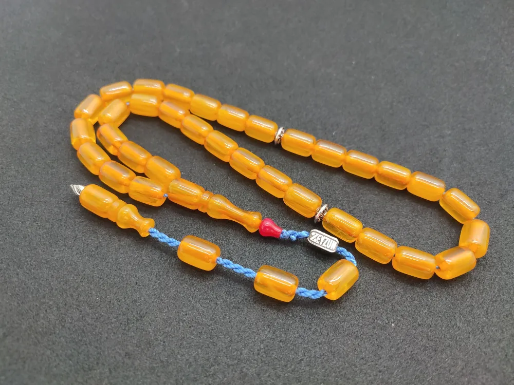 Zeyzun Usta Eseri̇ Di̇k Damar (İmza Çi̇vi̇ Ara Pulları Gümüş) Sıkma Kehri̇bar küçük resim 2