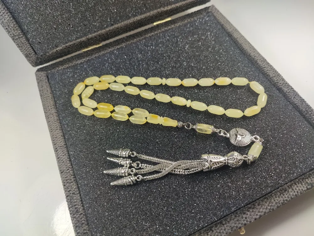 Gümüş Püsküllü Özel Kadi̇fe Kutulu 13.05 Gr  Baltık Kaya Damla küçük resim 2