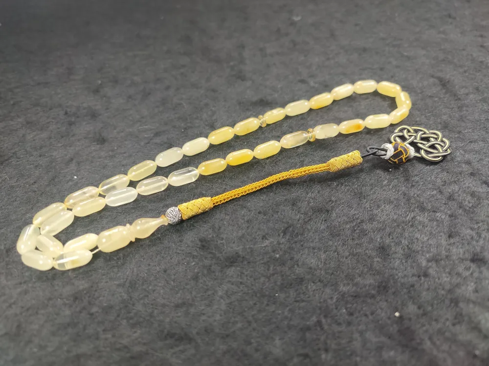 Trabzon Kazaz Püsküllü 13.90 Gr. Orji̇nal Krali̇çe Baltık Kaya Damla Kehri̇bar küçük resim 2