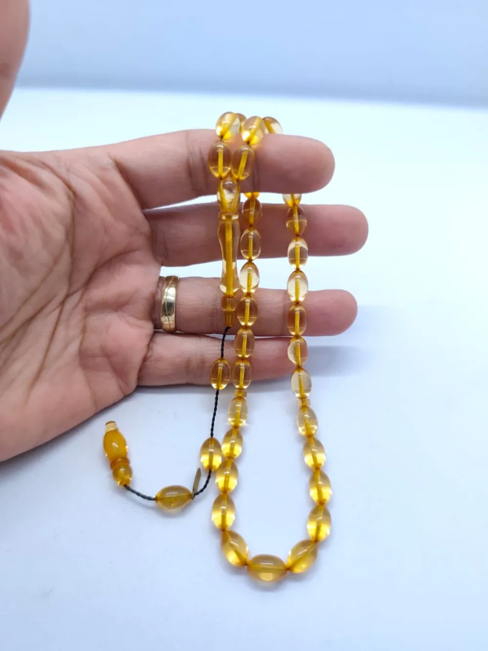 Furkan Gül Usta Eseri̇ 0.6 Şeffaf Deli̇m Çi̇ft Kat Ci̇lalı Ateş Kehri̇bar küçük resim 4