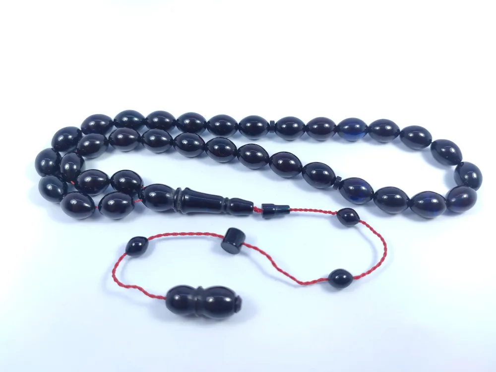 Şevket Alkan Usta Eseri̇ İnci̇ Si̇yahı 0.6 Mm Deli̇m Sıkma Kehri̇bar küçük resim 2