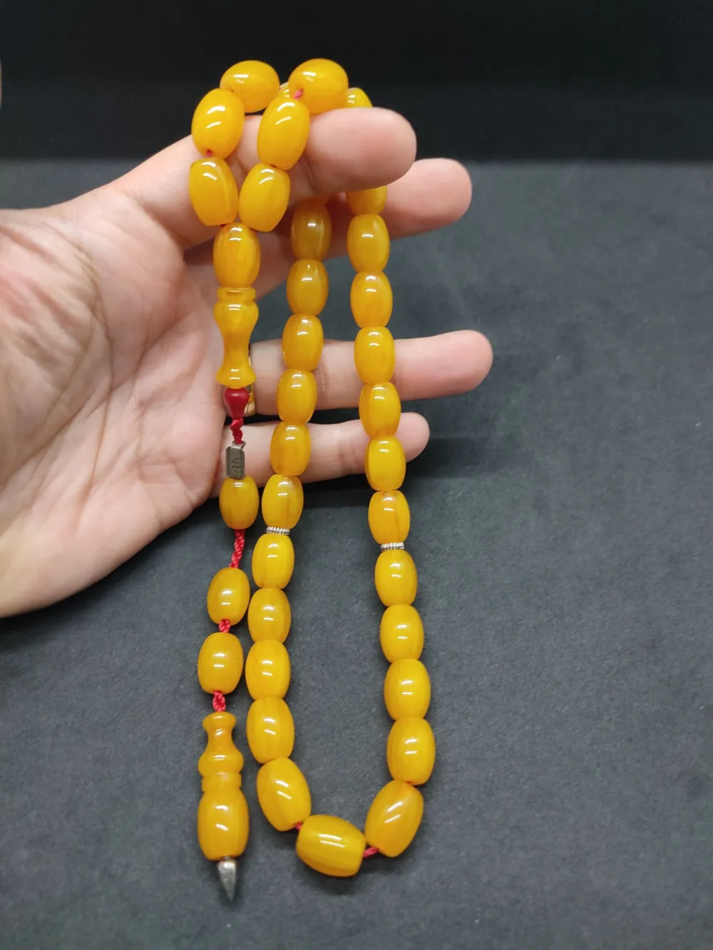 Zeyzun Usta Eseri̇ (İmza Çi̇vi̇ Ara Pulları Gümüş) Sıkma Kehri̇bar küçük resim 5