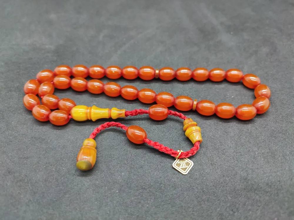 Junai̇d Hasan Usta Eseri̇ Kat Kat İpe Di̇zi̇li̇ Eski̇ Usul Çalışılma Sıkma Kehri̇bar küçük resim 2