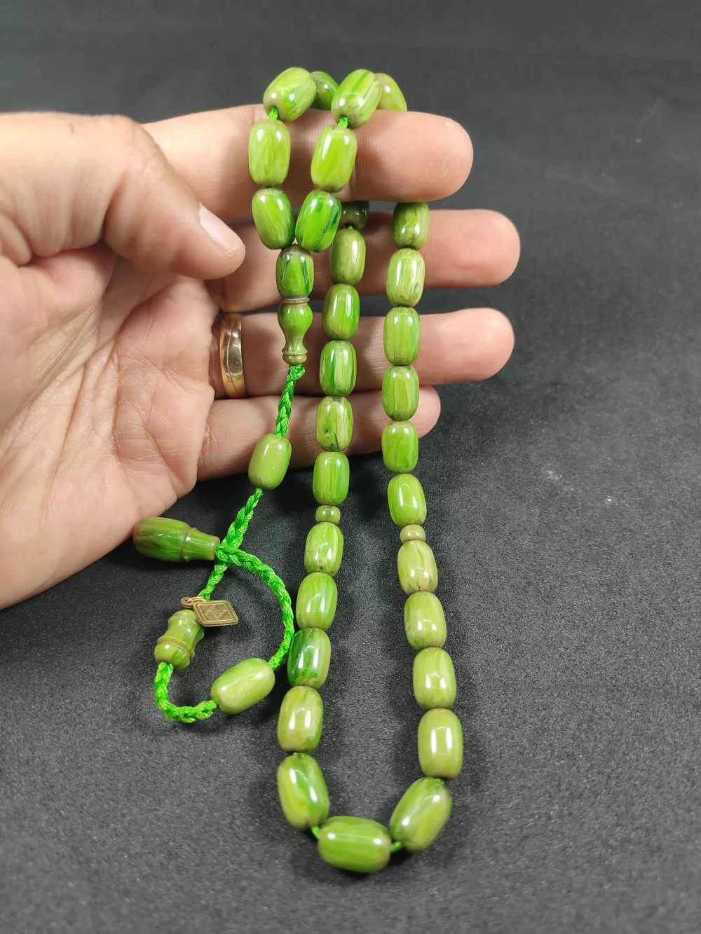 Junai̇d Hasan Usta Eseri̇ 12 Kat İpe Di̇zi̇lmi̇ş Anti̇k Model Bakali̇t küçük resim 5