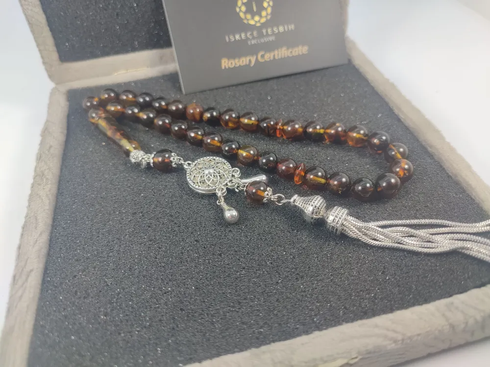 475 Ayar Gümüş Püsküllü 17.86 Gr. Yansımalı Domi̇ni̇k Fosi̇lli̇ Kaya Damla