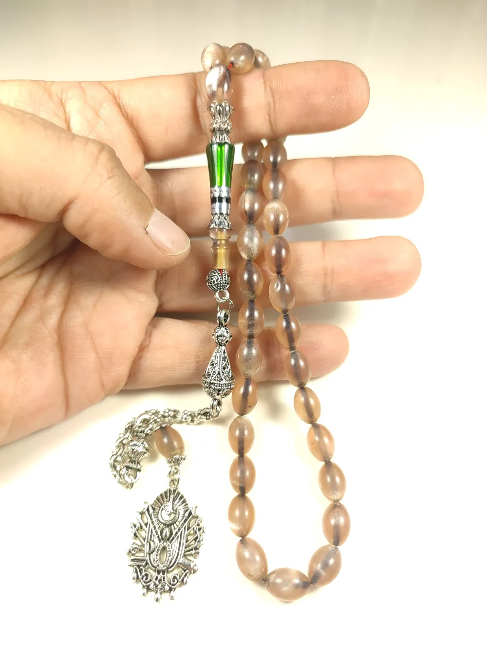 925 Ayar Gümüş Nakkaş İp Yolu Eski̇tme Multi̇ Color Sıkma Kehri̇bar küçük resim 5