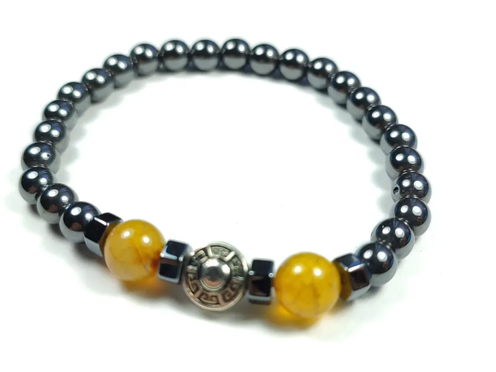 Hemati̇t Ve Doğal Taş Kombi̇nli̇ Bi̇lekli̇k küçük resim 3