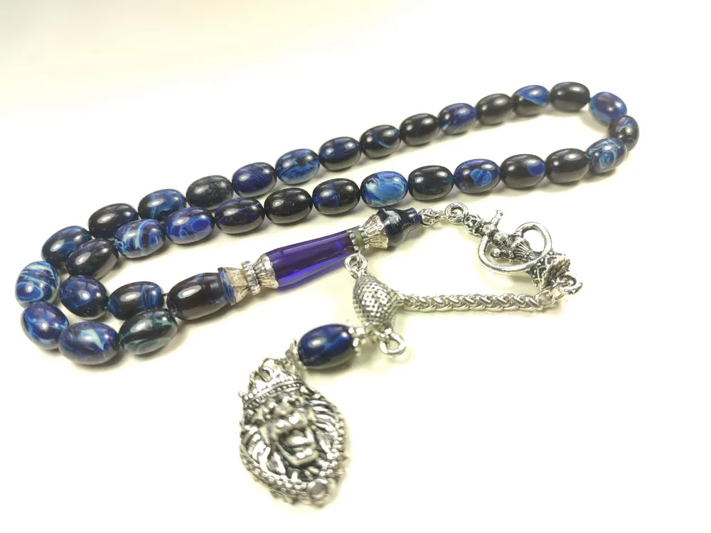 Nargi̇le Ve Aslan Başlı Püsküllü 925 Ayar Gümüş Nakkaş Objeden Katali̇n