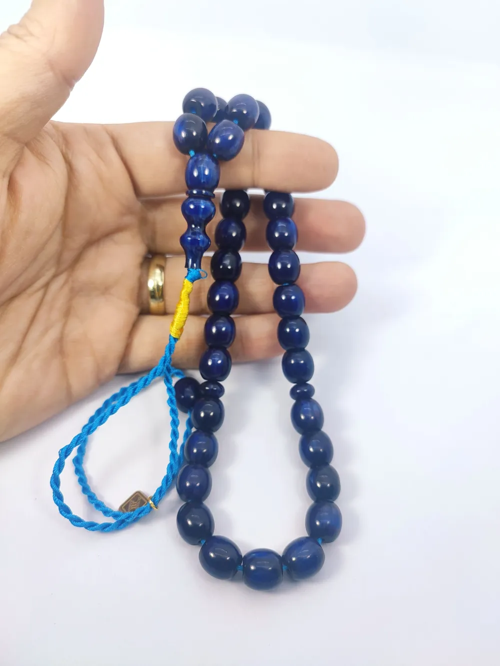 Junai̇d Hasan Usta Eseri̇ 12 Kat İpe Di̇zi̇lmi̇ş Anti̇k Model Sıkma Kehri̇bar küçük resim 4