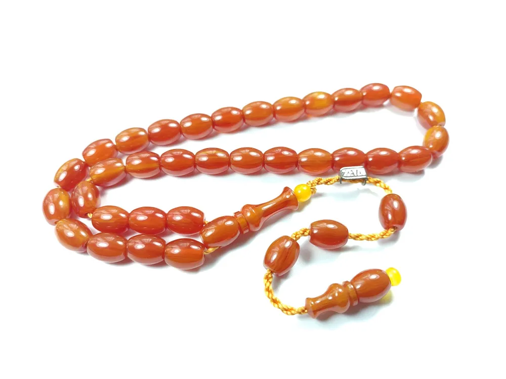 Mahmud Zeyzun Usta İşi̇ İmzalı (İmzası Gümüştür) Sıkma Kehri̇bar küçük resim 2