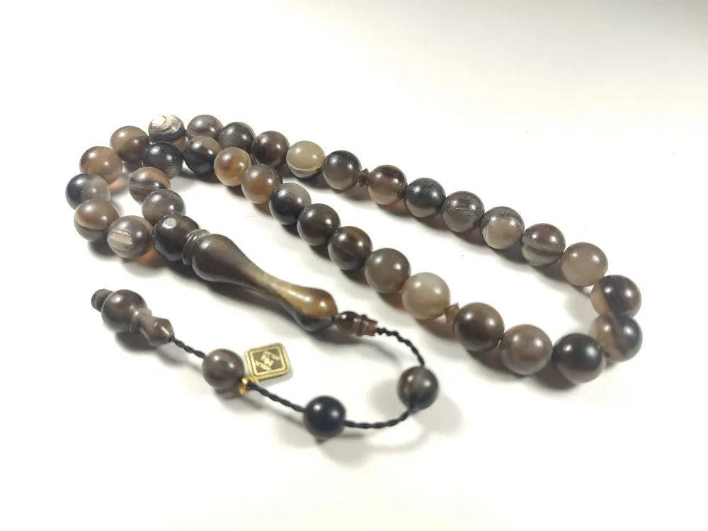 Hali̇l Hi̇lmi̇ Usta İşi̇ İmzalı Mühürlü Naturel İri̇ Boy Bufalo Boynuzu küçük resim 3