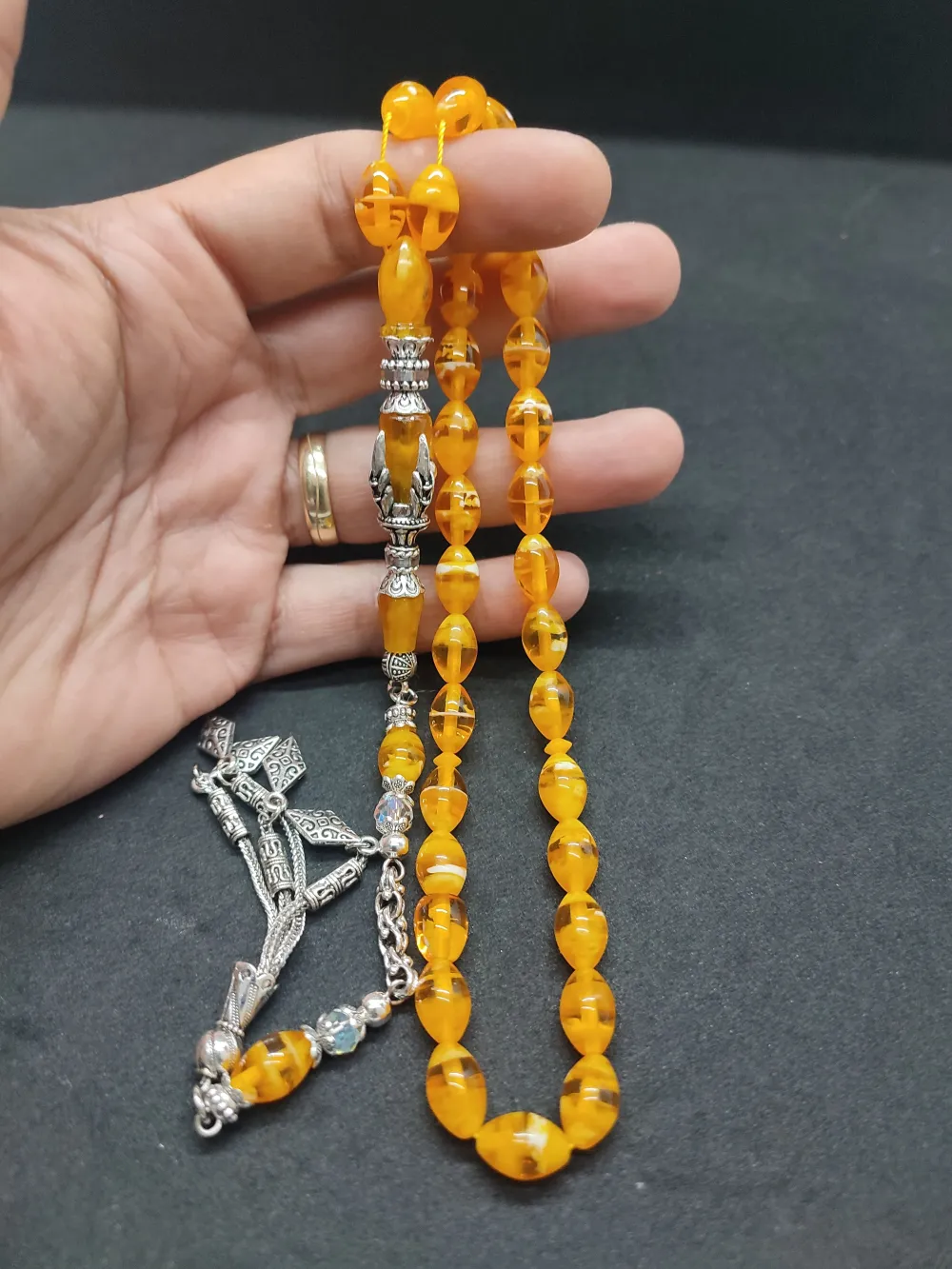 Zeyn Usta Eseri̇ Gümüş Nakkaş İmame Pençe Model Sıkma Kehri̇bar küçük resim 4