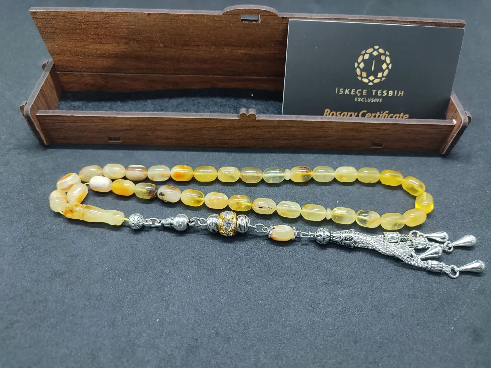 Ahşap Kutulu  6.75 Gr. Gümüş Püsküllü Toprak Fosi̇lli̇ 14.15 Gr. Rus Kaya Damla küçük resim 2