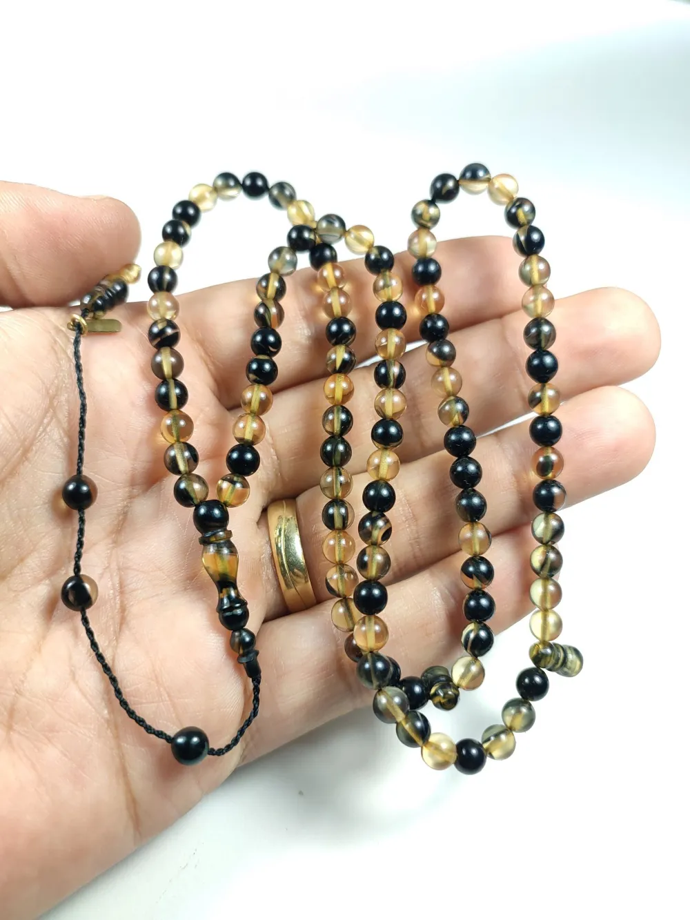 Mehmet Mercan Usta İşi̇ İmzalı Mühürlü Sıkma Kehri̇bar Namaz Tesbi̇hi̇ küçük resim 5