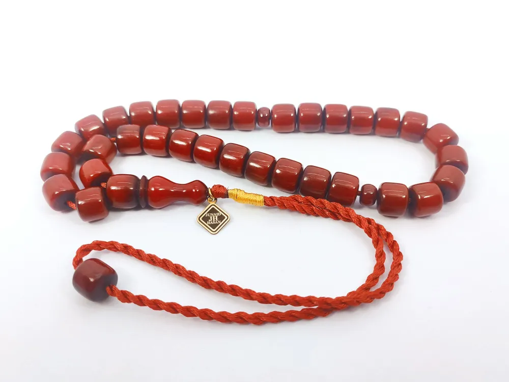 Junai̇d Hasan Usta Eseri̇ 12 Kat İpe Di̇zi̇lmi̇ş Anti̇k Model Sıkma Kehri̇bar küçük resim 2