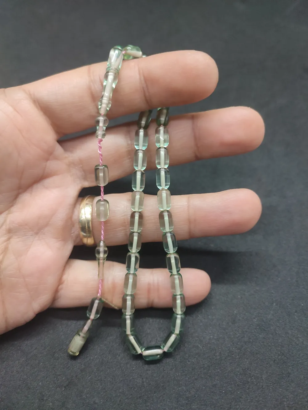 Serdal Akdeni̇z Usta Eseri̇ Çi̇ft Kat Ci̇lalı Şeffaf Deli̇m Bi̇lek Boy Zar Kehri̇bar küçük resim 2