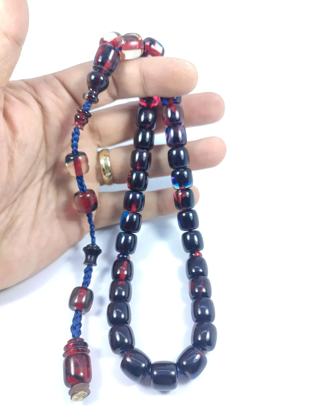 İsa Balkaya Usta Eseri̇  Eski̇ Usul Kat Kat İpe Di̇zi̇li̇ Eski̇ Objeden Ateş Kehri̇bar küçük resim 5