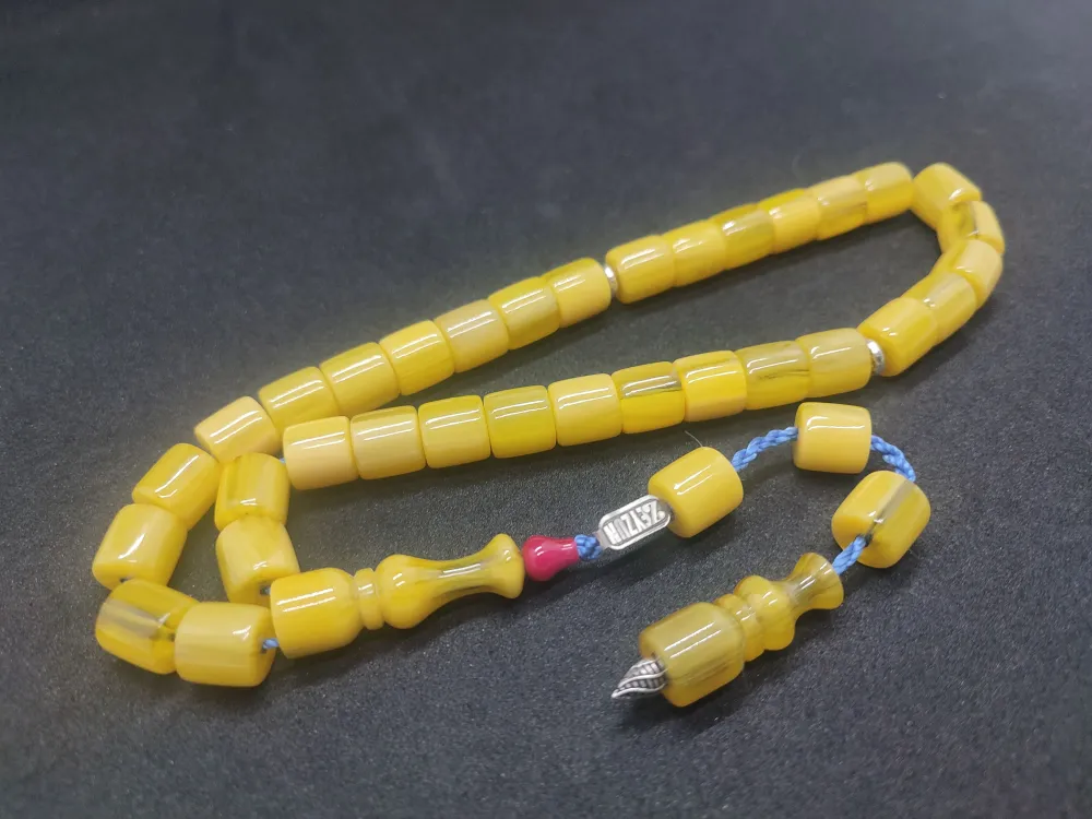 Zeyzun Usta Eseri̇ Di̇k Damar (İmza Çi̇vi̇ Ara Pulları Gümüş) Sıkma Kehri̇bar küçük resim 3