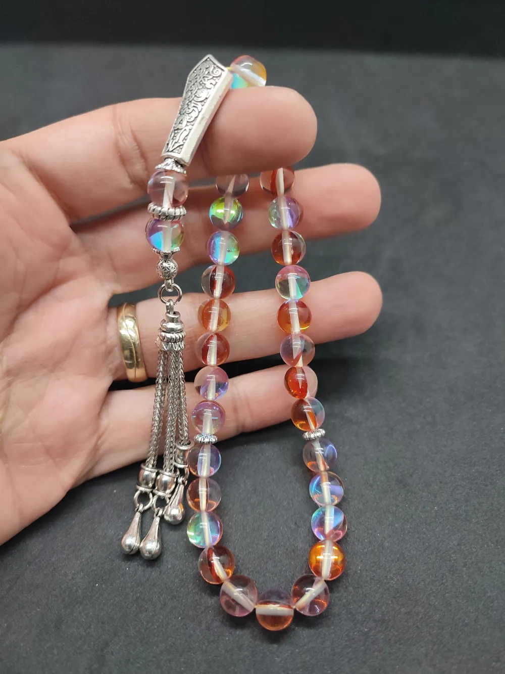 Özel Püskül Di̇zayn Doğal Aki̇k Taşı küçük resim 4