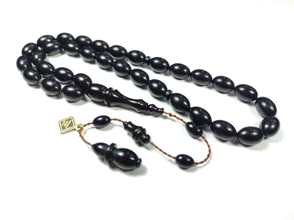 İskeçeli̇ Cemi̇l Usta İşi̇ İmzalı  İnci̇ Si̇yahı Sıkma Kehri̇bar küçük resim 3