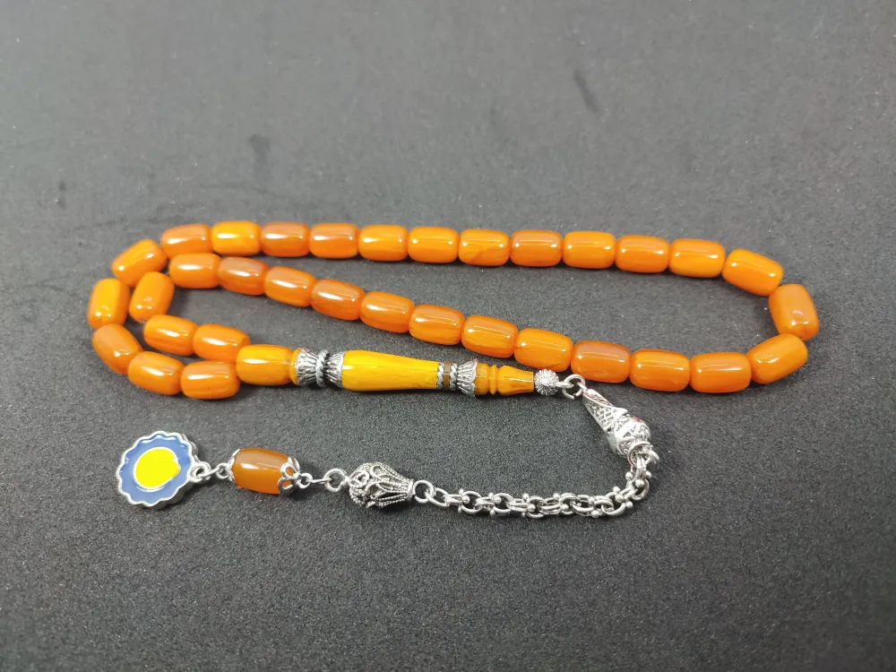 Şevket Alkan Usta İşi̇ 925 Ayar Gümüş Nakkaş İmame  Sıkma Kehri̇bar küçük resim 3