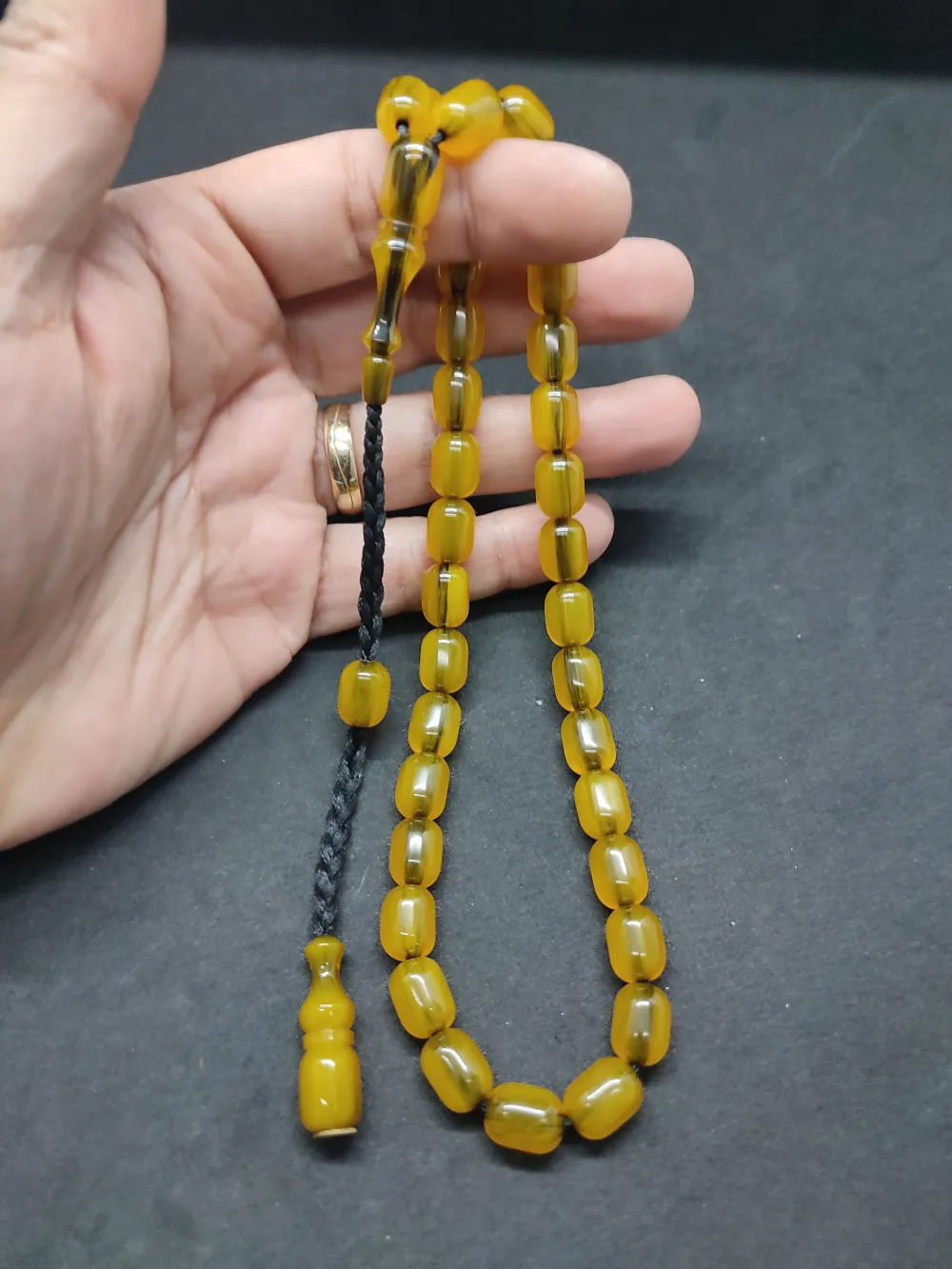 İsa Balkaya Usta Eseri̇  Eski̇ Usul Kat Kat İpe Di̇zi̇li̇ Eski̇ Sıkma Kehri̇bar küçük resim 4