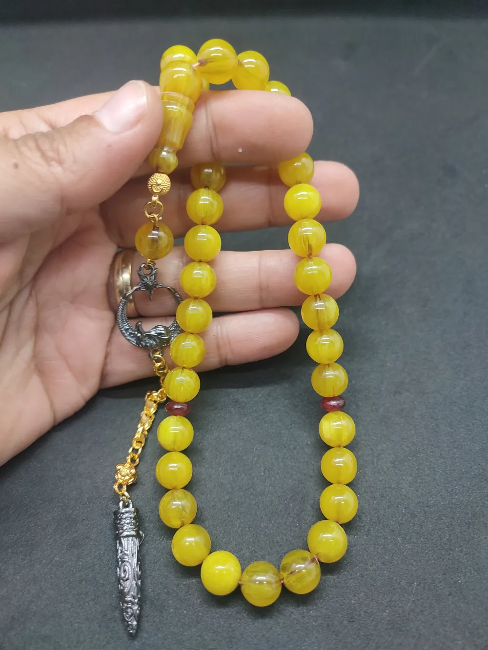 Şevket Alkan Usta Eseri̇ Habbeden Yapılma Ful Hareli̇  Sıkma Kehri̇bar küçük resim 5